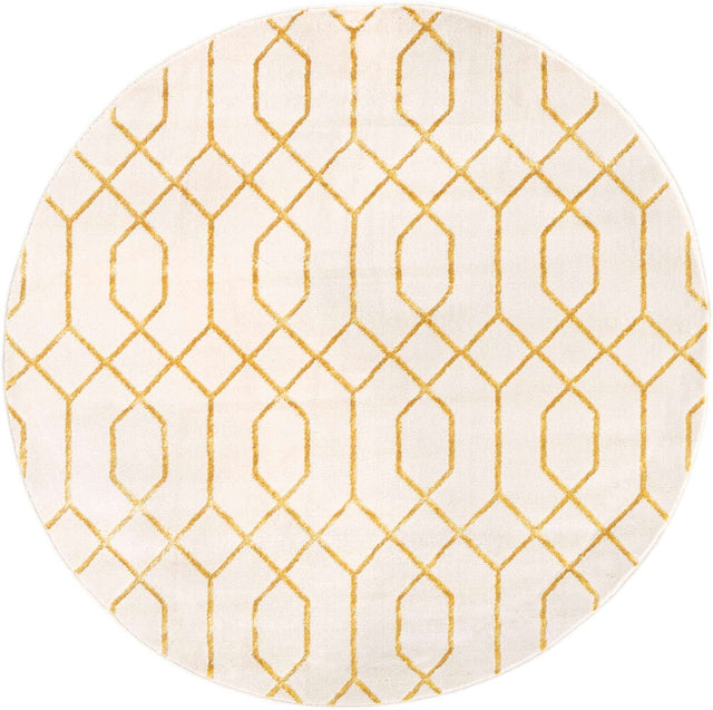 White Gold 5' 3 x 5' 3 Marilyn Monroe Glam Round Area Rug 70% Polypropylene & 30% Polyester Vivid Geometric Modern Carpet for Interior Home Decor for Sale at Rug Engine