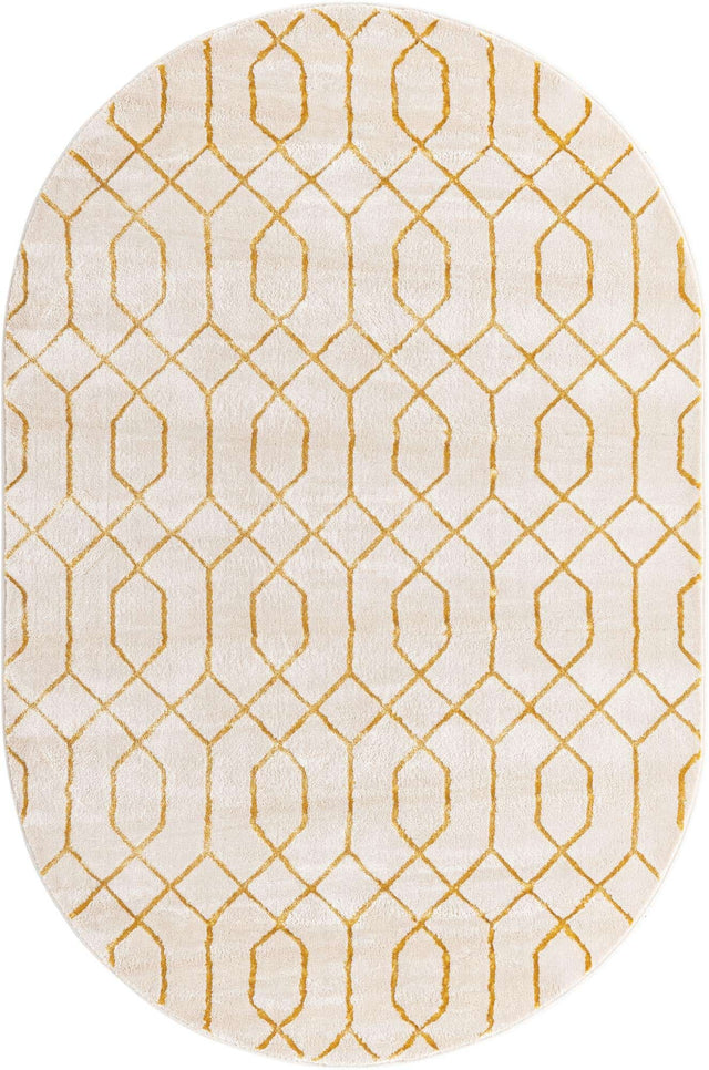 White Gold 5' 3 x 8' Marilyn Monroe Glam Oval Area Rug 70% Polypropylene & 30% Polyester Vivid Geometric Modern Carpet for Interior Home Decor for Sale at Rug Engine