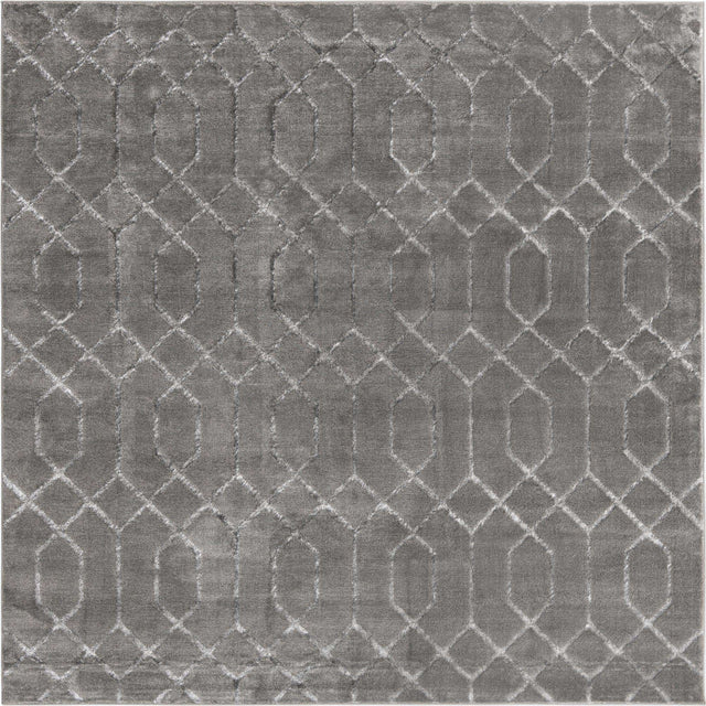 Gray Silver 7' 10 x 7' 10 Marilyn Monroe Glam Square Area Rug 70% Polypropylene & 30% Polyester Vivid Geometric Modern Carpet for Interior Home Decor for Sale at Rug Engine