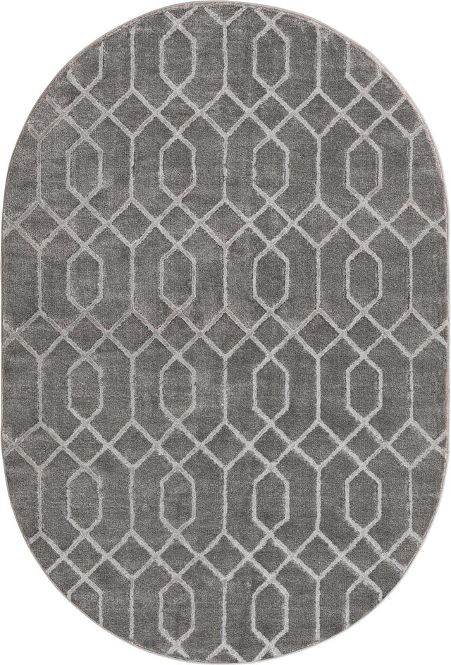 Gray Silver 4' 1 x 6' 1 Marilyn Monroe Glam Oval Area Rug 70% Polypropylene & 30% Polyester Vivid Geometric Modern Carpet for Interior Home Decor for Sale at Rug Engine