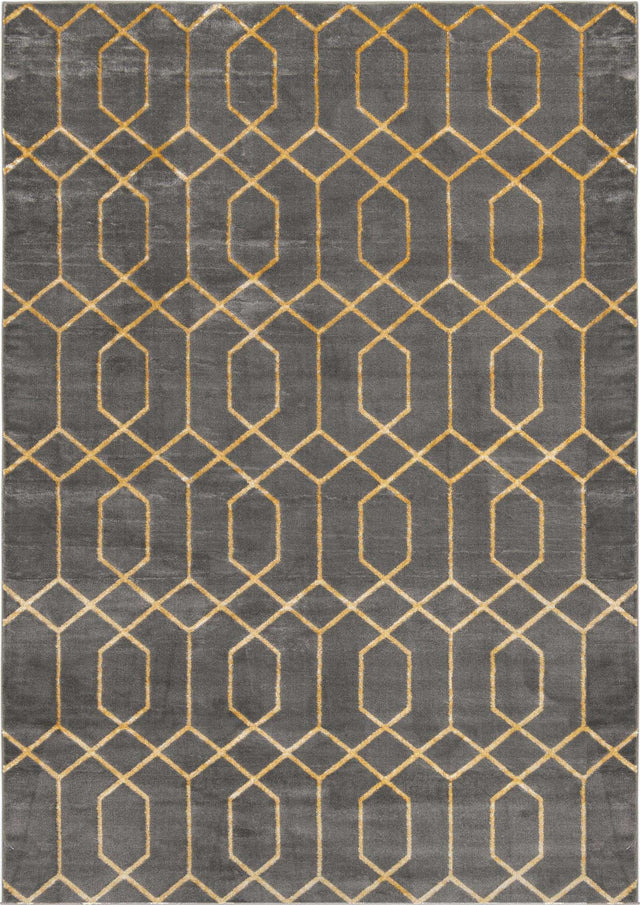 Gray Gold 7' 1 x 10' Marilyn Monroe Glam Rectangle Area Rug 70% Polypropylene & 30% Polyester Vivid Geometric Modern Carpet for Interior Home Decor for Sale at Rug Engine