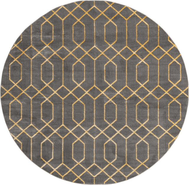 Gray Gold 7' 10 x 7' 10 Marilyn Monroe Glam Round Area Rug 70% Polypropylene & 30% Polyester Vivid Geometric Modern Carpet for Interior Home Decor for Sale at Rug Engine