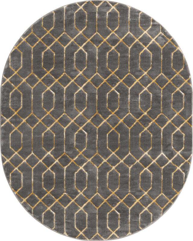 Gray Gold 7' 10 x 10' Marilyn Monroe Glam Oval Area Rug 70% Polypropylene & 30% Polyester Vivid Geometric Modern Carpet for Interior Home Decor for Sale at Rug Engine