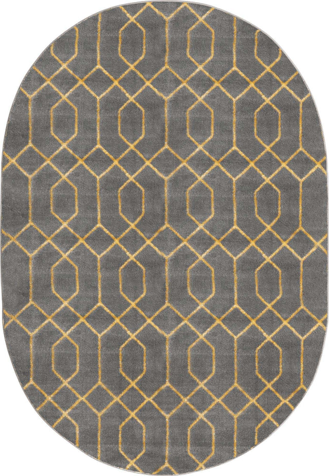 Gray Gold 4' 1 x 6' 1 Marilyn Monroe Glam Oval Area Rug 70% Polypropylene & 30% Polyester Vivid Geometric Modern Carpet for Interior Home Decor for Sale at Rug Engine