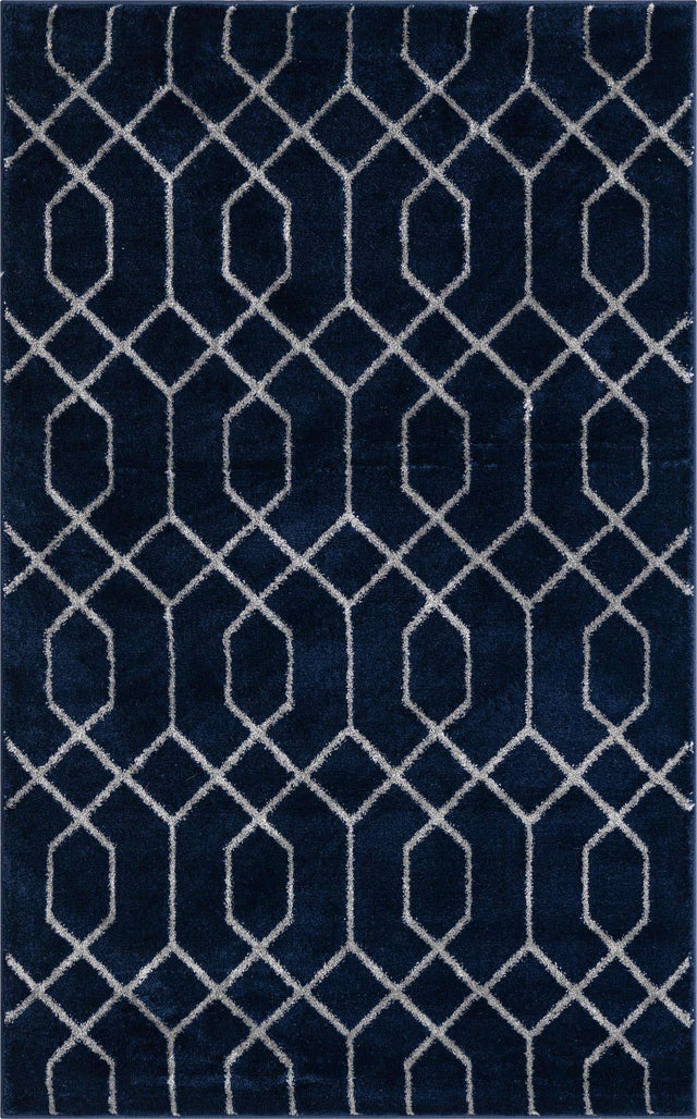 Navy Blue Silver 3' 1 x 5' 3 Marilyn Monroe Glam Rectangle Area Rug 70% Polypropylene & 30% Polyester Vivid Geometric Modern Carpet for Interior Home Decor for Sale at Rug Engine