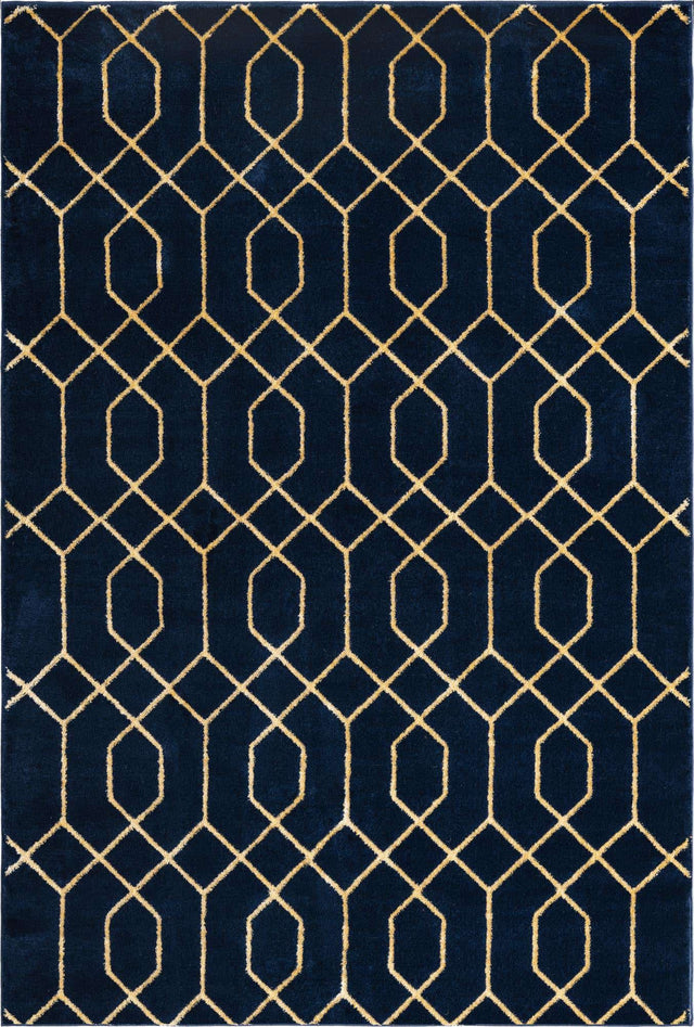 Navy Blue Gold 6' 1 x 9' Marilyn Monroe Glam Rectangle Area Rug 70% Polypropylene & 30% Polyester Vivid Geometric Modern Carpet for Interior Home Decor for Sale at Rug Engine
