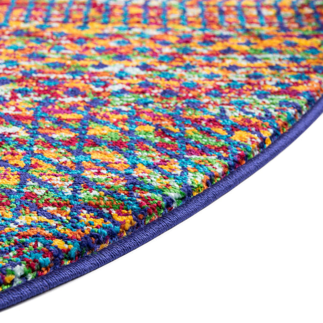 Multicolor 7' 10 x 10' Calypso Oval Area Rug 100% Polypropylene With Cotton Backing Colorful Vivid Traditional Design Carpet for Living Office Dining Rooms for Sale at Rug Engine