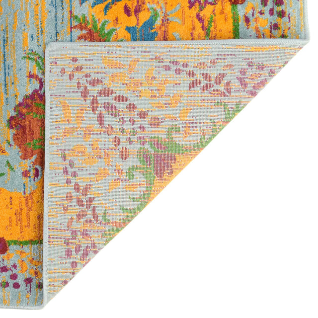Aqua 9' x 12' Calypso Rectangle Area Rug 100% Polypropylene With Cotton Backing Colorful Vivid Traditional Design Carpet for Living Office Dining Rooms for Sale at Rug Engine