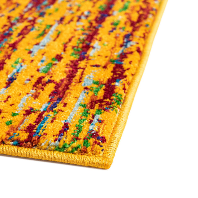 Yellow 4' x 6' Calypso Rectangle Area Rug 100% Polypropylene With Cotton Backing Colorful Vivid Traditional Design Carpet for Living Office Dining Rooms for Sale at Rug Engine