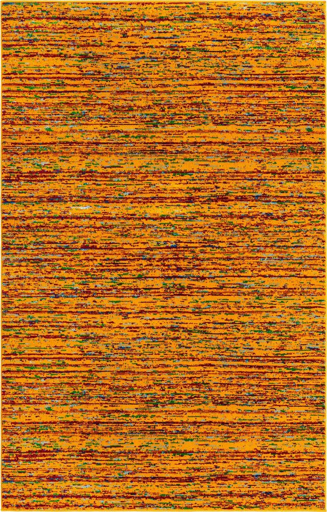Yellow 5' 3 x 8' Calypso Rectangle Area Rug 100% Polypropylene With Cotton Backing Colorful Vivid Traditional Design Carpet for Living Office Dining Rooms for Sale at Rug Engine