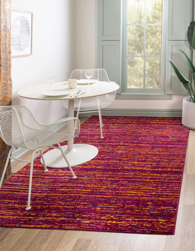 Pink 5' 3 x 8' Calypso Rectangle Area Rug 100% Polypropylene With Cotton Backing Colorful Vivid Traditional Design Carpet for Living Office Dining Rooms for Sale at Rug Engine