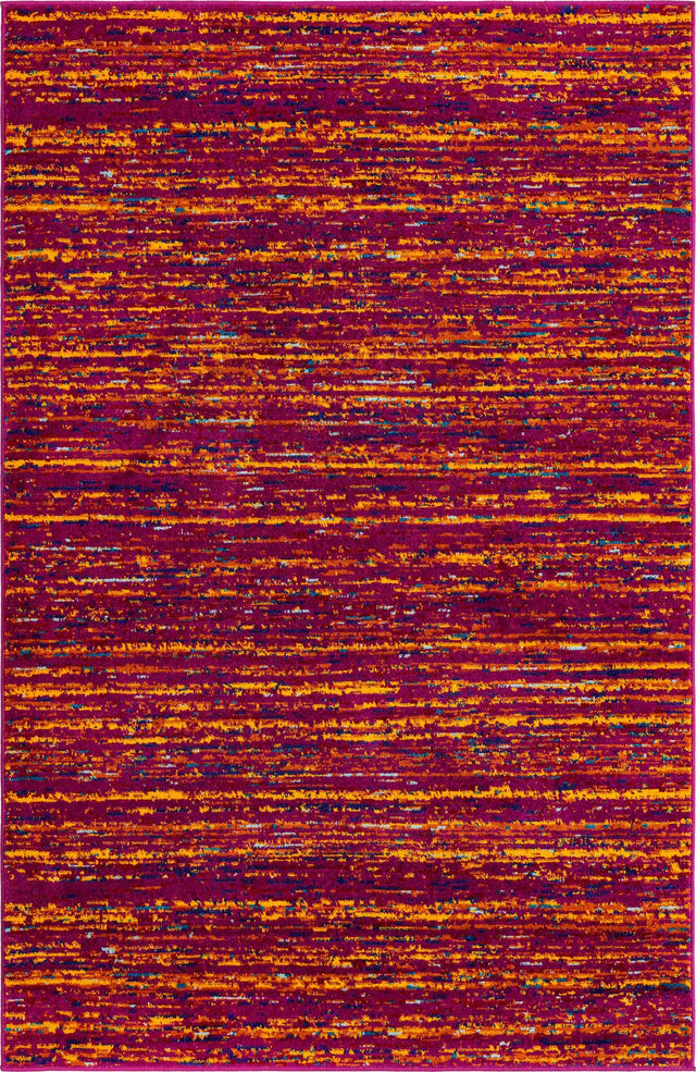 Pink 4' x 6' Calypso Rectangle Area Rug 100% Polypropylene With Cotton Backing Colorful Vivid Traditional Design Carpet for Living Office Dining Rooms for Sale at Rug Engine