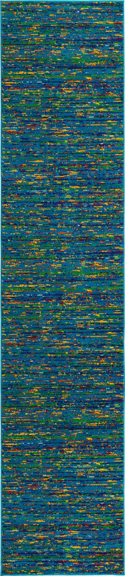 Navy Blue 2' 7 x 12' Calypso Runner Area Rug 100% Polypropylene With Cotton Backing Colorful Vivid Traditional Design Carpet for Living Office Dining Rooms for Sale at Rug Engine