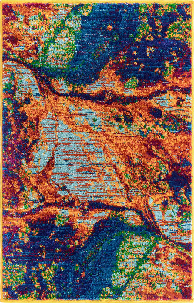 Multicolor 2' x 3' Calypso Rectangle Area Rug 100% Polypropylene With Cotton Backing Colorful Vivid Traditional Design Carpet for Living Office Dining Rooms for Sale at Rug Engine