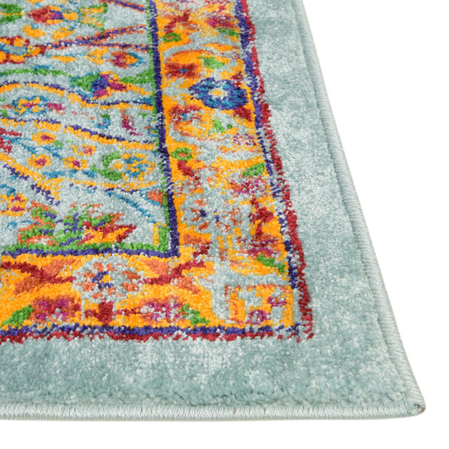 Aqua 7' 10 x 10' Calypso Rectangle Area Rug 100% Polypropylene With Cotton Backing Colorful Vivid Traditional Design Carpet for Living Office Dining Rooms for Sale at Rug Engine