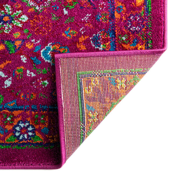 Pink 2' x 6' Calypso Runner Area Rug 100% Polypropylene With Cotton Backing Colorful Vivid Traditional Design Carpet for Living Office Dining Rooms for Sale at Rug Engine