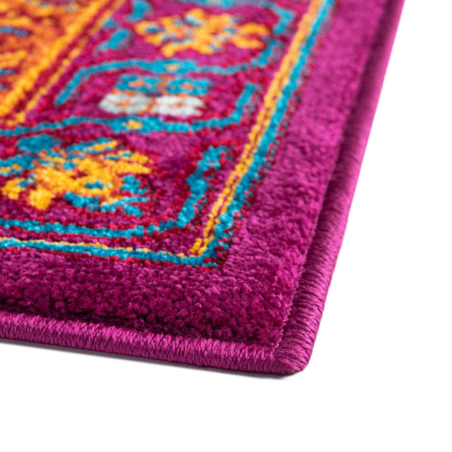 Fuchsia 7' 10 x 10' Calypso Rectangle Area Rug 100% Polypropylene With Cotton Backing Colorful Vivid Traditional Design Carpet for Living Office Dining Rooms for Sale at Rug Engine