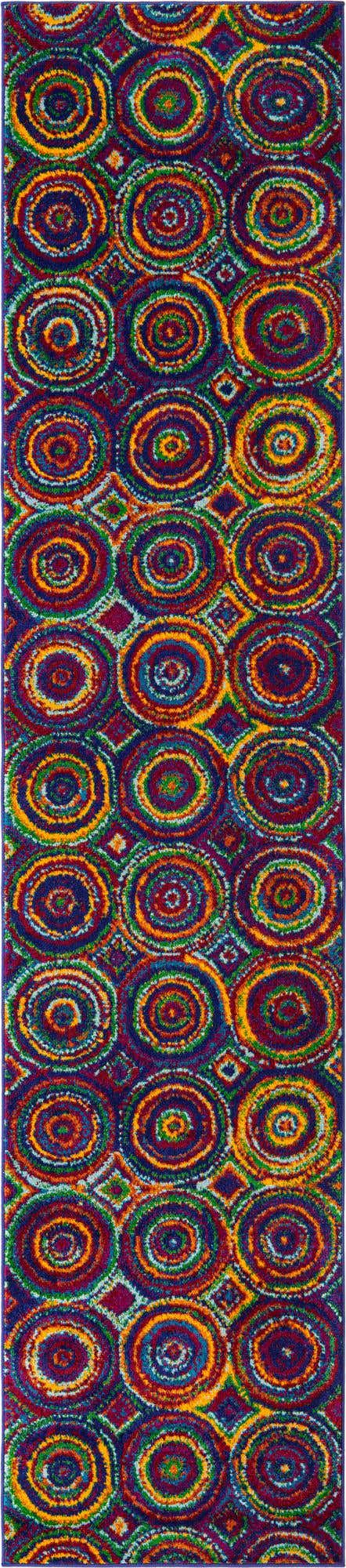 Multicolor 2' 7 x 12' Calypso Runner Area Rug 100% Polypropylene With Cotton Backing Colorful Vivid Traditional Design Carpet for Living Office Dining Rooms for Sale at Rug Engine
