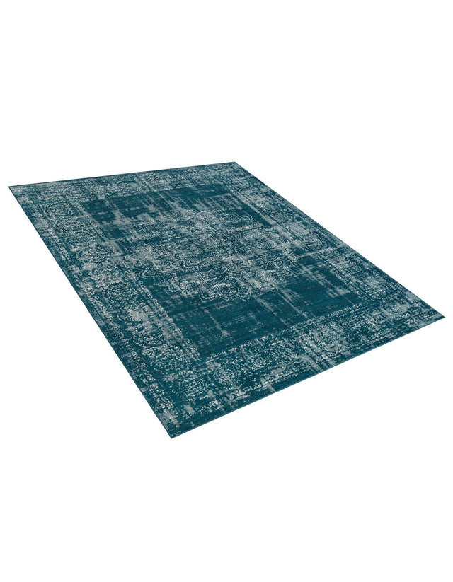 Dark Teal 7' 10 x 10' Aarhus Rectangle Area Rug 100% Polypropylene With Jute Foundation Living Room Bedroom Carpet for Sale at Rug Engine