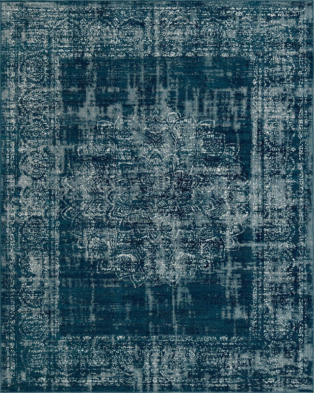 Dark Teal 7' 10 x 10' Aarhus Rectangle Area Rug 100% Polypropylene With Jute Foundation Living Room Bedroom Carpet for Sale at Rug Engine