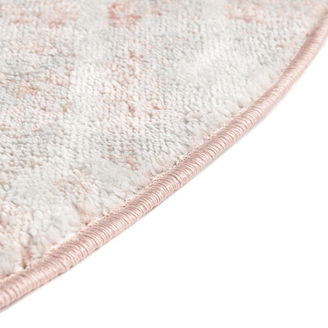 Dusty Rose 3' x 3' Bohemian Trellis Round Area Rug 100% Polypropylene With Cotton Backing Geometric Modern Boho Decor Carpet for Living Rooms Office Dining Kitchen Interior Design for Sale at Rug Engine