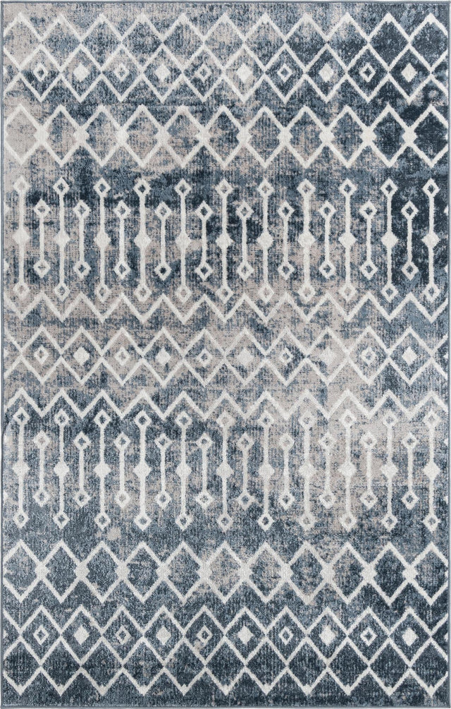 Vintage Blue 1' 4 x 1' 4 Bohemian Trellis Sample Area Rug 100% Polypropylene With Cotton Backing Geometric Modern Boho Decor Carpet for Living Rooms Office Dining Kitchen Interior Design for Sale at Rug Engine