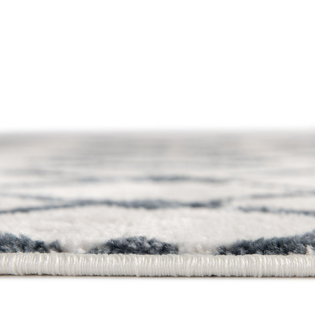 Coastal White 3' x 3' Bohemian Trellis Round Area Rug 100% Polypropylene With Cotton Backing Geometric Modern Boho Decor Carpet for Living Rooms Office Dining Kitchen Interior Design for Sale at Rug Engine