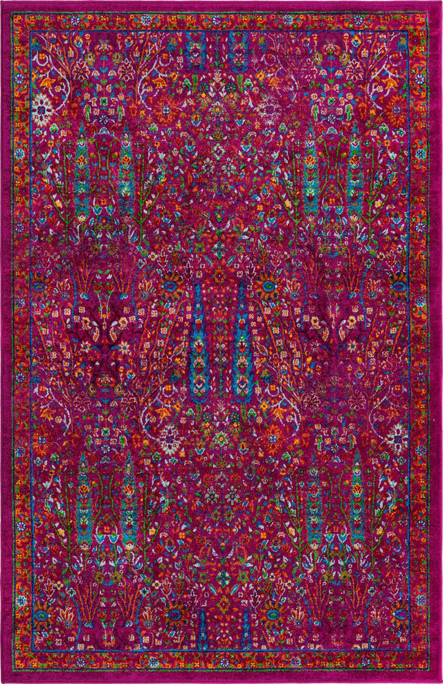 Pink 1' 4 x 1' 4 Calypso Sample Area Rug 100% Polypropylene With Cotton Backing Colorful Vivid Traditional Design Carpet for Living Office Dining Rooms for Sale at Rug Engine