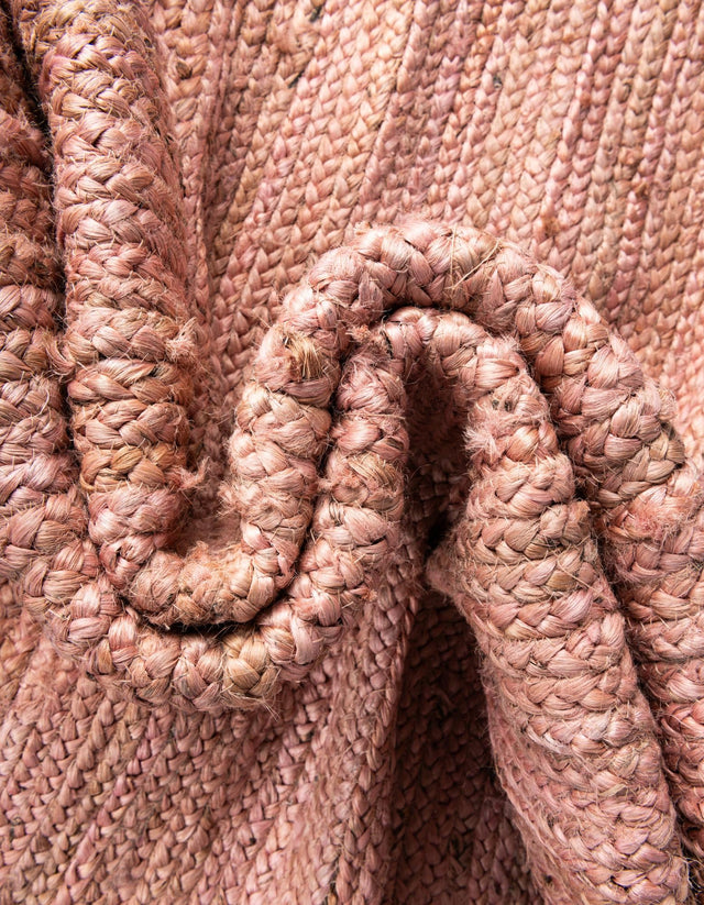 Light Pink 3' 3 x 5' 1 Braided Jute Rectangle Area Rug 100% Jute Hand Braided Natural Eco-Friendly Boho Style Carpet for Living Rooms Dining Office Space Dorms for Sale at Rug Engine