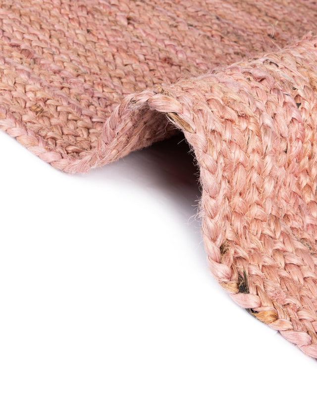 Light Pink 4' 1 x 6' 1 Braided Jute Rectangle Area Rug 100% Jute Hand Braided Natural Eco-Friendly Boho Style Carpet for Living Rooms Dining Office Space Dorms for Sale at Rug Engine