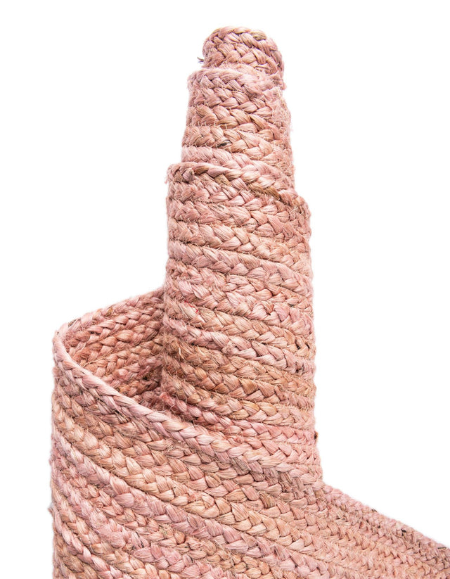 Light Pink 9' x 12' Braided Jute Rectangle Area Rug 100% Jute Hand Braided Natural Eco-Friendly Boho Style Carpet for Living Rooms Dining Office Space Dorms for Sale at Rug Engine