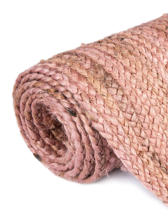 Light Pink 9' x 12' Braided Jute Rectangle Area Rug 100% Jute Hand Braided Natural Eco-Friendly Boho Style Carpet for Living Rooms Dining Office Space Dorms for Sale at Rug Engine