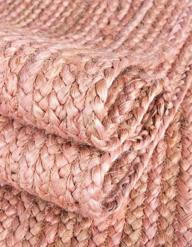 Light Pink 4' 1 x 6' 1 Braided Jute Rectangle Area Rug 100% Jute Hand Braided Natural Eco-Friendly Boho Style Carpet for Living Rooms Dining Office Space Dorms for Sale at Rug Engine