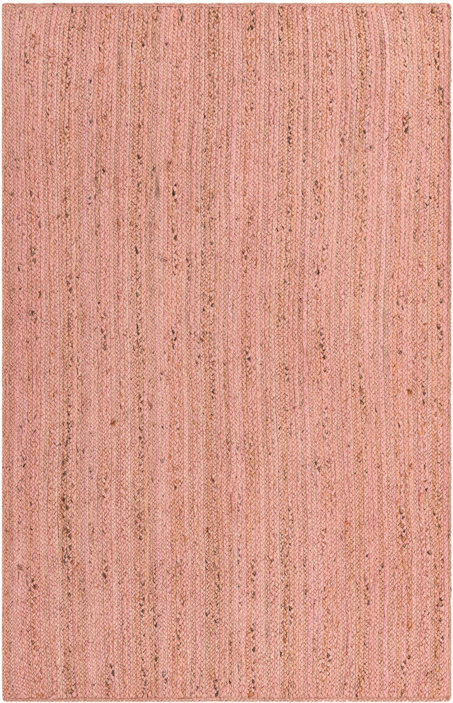 Light Pink 5' 1 x 8' Braided Jute Rectangle Area Rug 100% Jute Hand Braided Natural Eco-Friendly Boho Style Carpet for Living Rooms Dining Office Space Dorms for Sale at Rug Engine