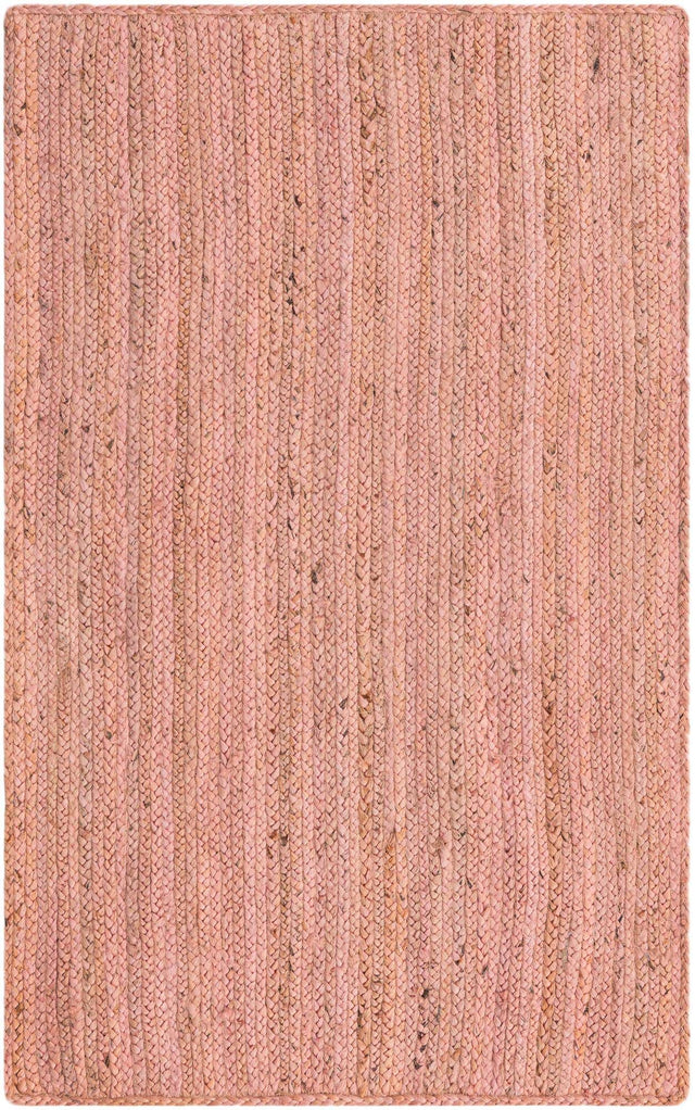 Light Pink 3' 3 x 5' 1 Braided Jute Rectangle Area Rug 100% Jute Hand Braided Natural Eco-Friendly Boho Style Carpet for Living Rooms Dining Office Space Dorms for Sale at Rug Engine