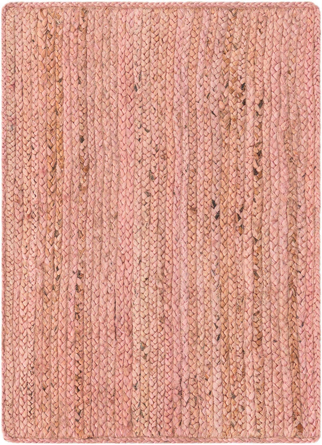 Light Pink 2' x 3' 1 Braided Jute Rectangle Area Rug 100% Jute Hand Braided Natural Eco-Friendly Boho Style Carpet for Living Rooms Dining Office Space Dorms for Sale at Rug Engine