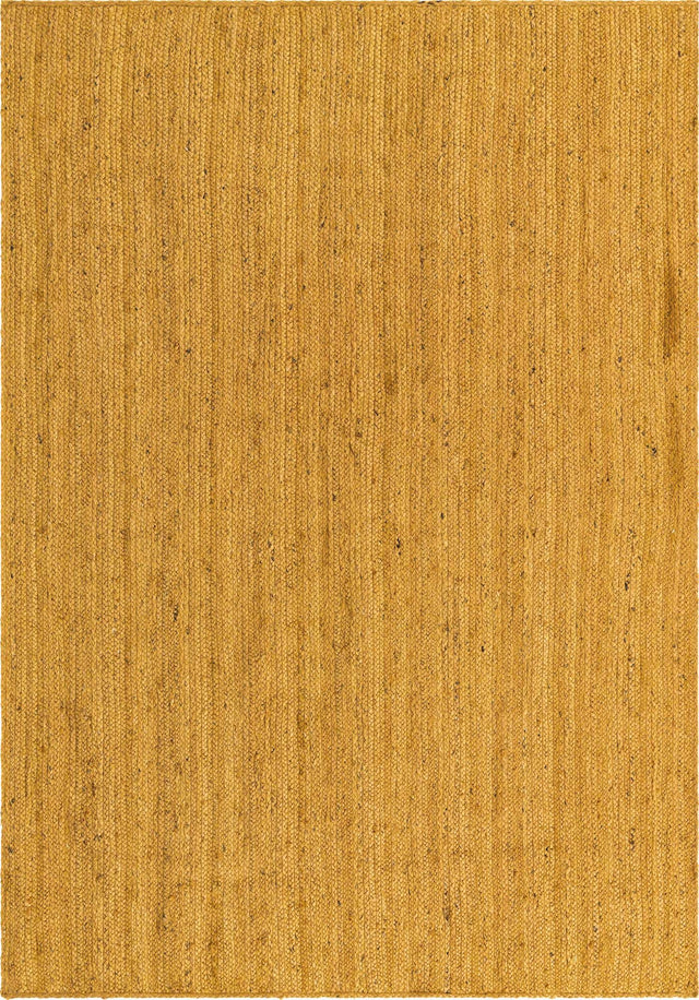 Yellow 7' 1 x 10' Braided Jute Rectangle Area Rug 100% Jute Hand Braided Natural Eco-Friendly Boho Style Carpet for Living Rooms Dining Office Space Dorms for Sale at Rug Engine