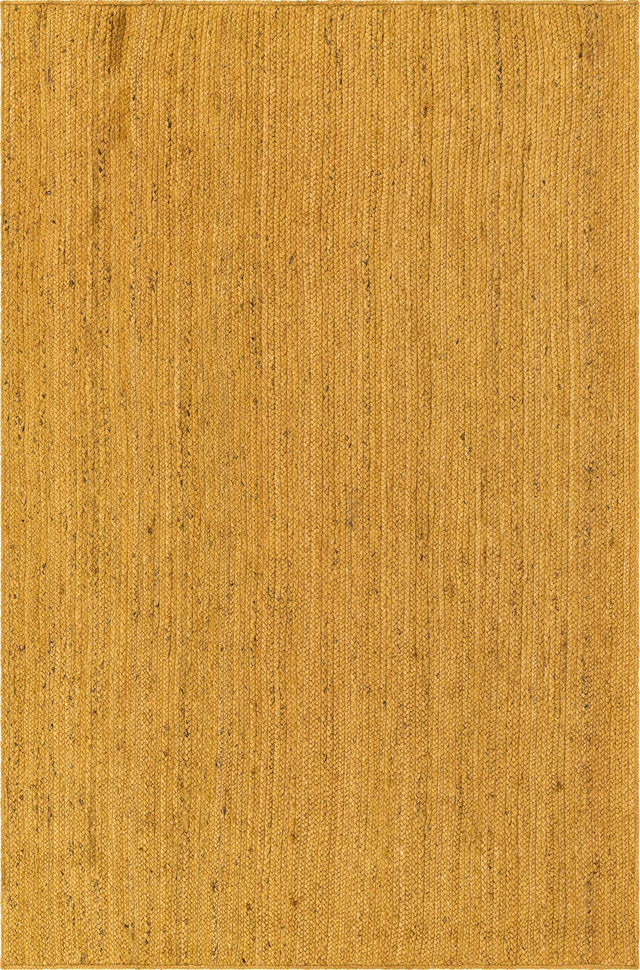 Yellow 6' 1 x 9' Braided Jute Rectangle Area Rug 100% Jute Hand Braided Natural Eco-Friendly Boho Style Carpet for Living Rooms Dining Office Space Dorms for Sale at Rug Engine