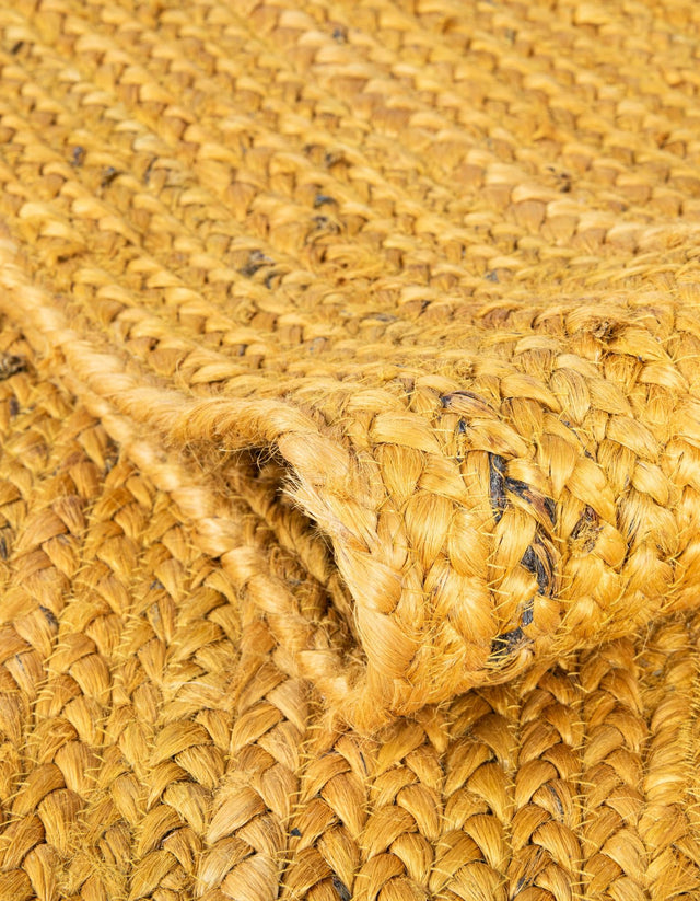 Yellow 8' x 8' Braided Jute Square Area Rug 100% Jute Hand Braided Natural Eco-Friendly Boho Style Carpet for Living Rooms Dining Office Space Dorms for Sale at Rug Engine
