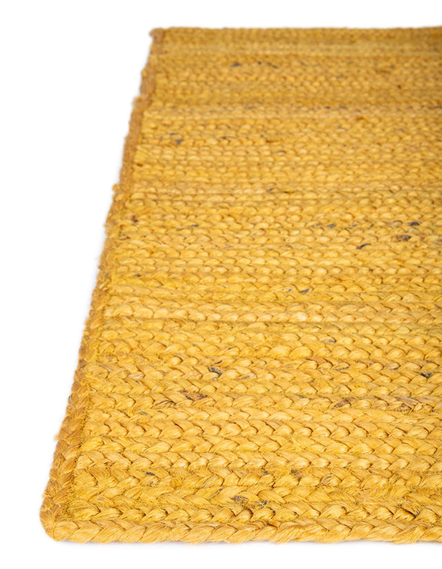 Yellow 8' x 8' Braided Jute Square Area Rug 100% Jute Hand Braided Natural Eco-Friendly Boho Style Carpet for Living Rooms Dining Office Space Dorms for Sale at Rug Engine