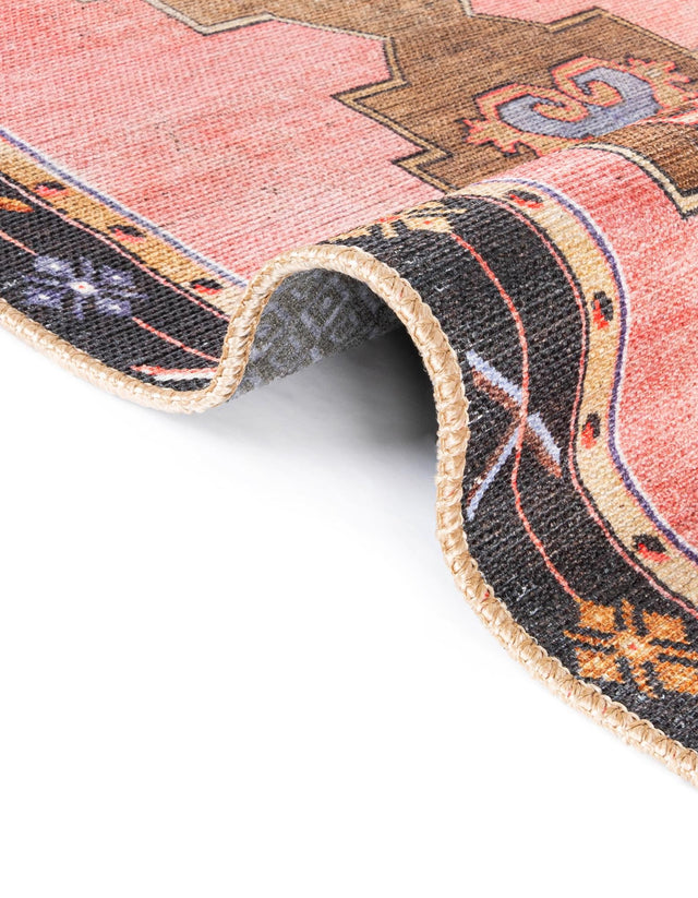Washable Pink 2' x 7' 10 Timeless Runner Area Rug Easy to Clean Stain Resistant & Durable Traditional Classic Vintage Design Carpet for Sale at Rug Engine
