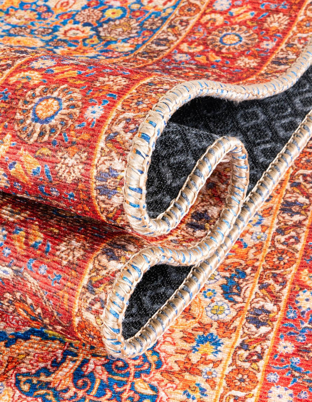 Washable Navy Blue 3' 6 x 5' 6 Timeless Rectangle Area Rug Easy to Clean Stain Resistant & Durable Traditional Classic Vintage Design Carpet for Sale at Rug Engine