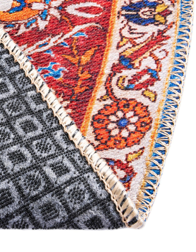 Washable Navy Blue 5' x 8' Timeless Oval Area Rug Easy to Clean Stain Resistant & Durable Traditional Classic Vintage Design Carpet for Sale at Rug Engine