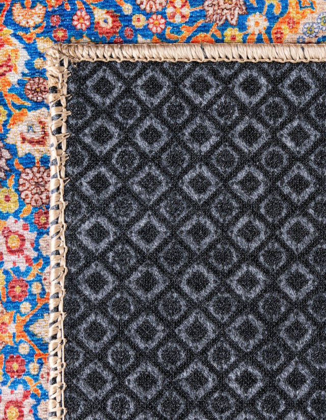 Washable Navy Blue 7' 6 x 7' 6 Timeless Square Area Rug Easy to Clean Stain Resistant & Durable Traditional Classic Vintage Design Carpet for Sale at Rug Engine