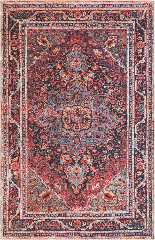 Washable Burgundy 5' x 8' Timeless Rectangle Area Rug Easy to Clean Stain Resistant & Durable Traditional Classic Vintage Design Carpet for Sale at Rug Engine
