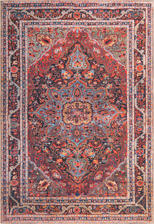 Washable Burgundy 8' 4 x 12' Timeless Rectangle Area Rug Easy to Clean Stain Resistant & Durable Traditional Classic Vintage Design Carpet for Sale at Rug Engine