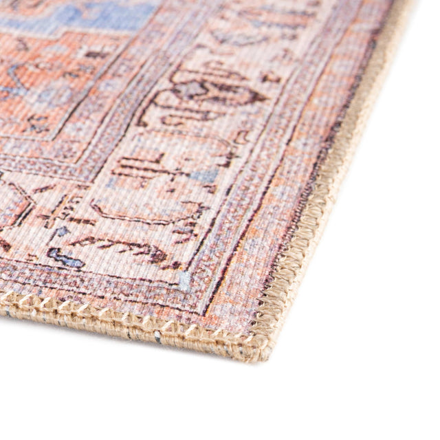 Washable Blue 2' x 6' Timeless Runner Area Rug Easy to Clean Stain Resistant & Durable Traditional Classic Vintage Design Carpet for Sale at Rug Engine