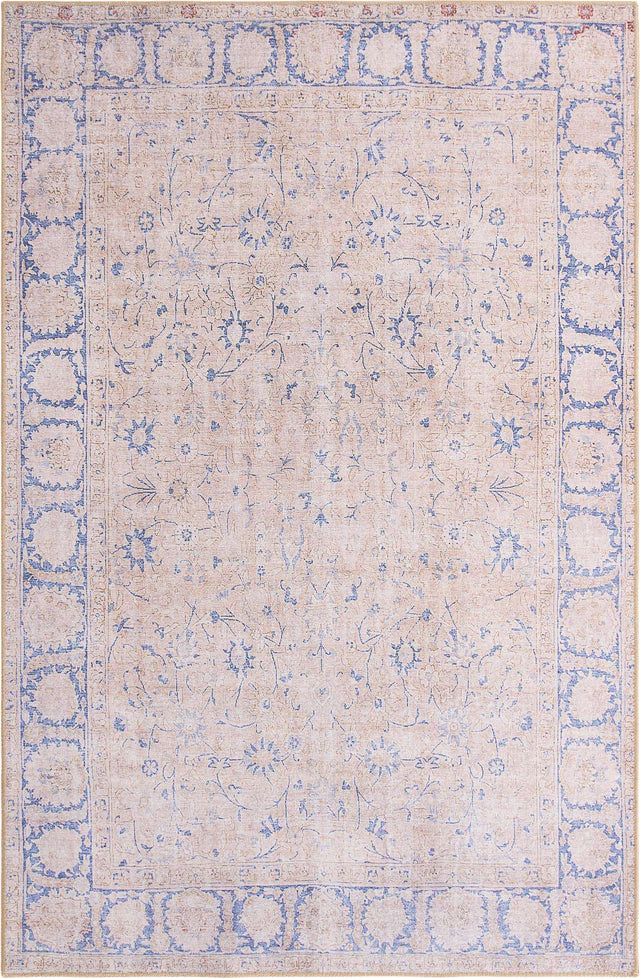 Washable Beige 5' x 8' Timeless Rectangle Area Rug Easy to Clean Stain Resistant & Durable Traditional Classic Vintage Design Carpet for Sale at Rug Engine