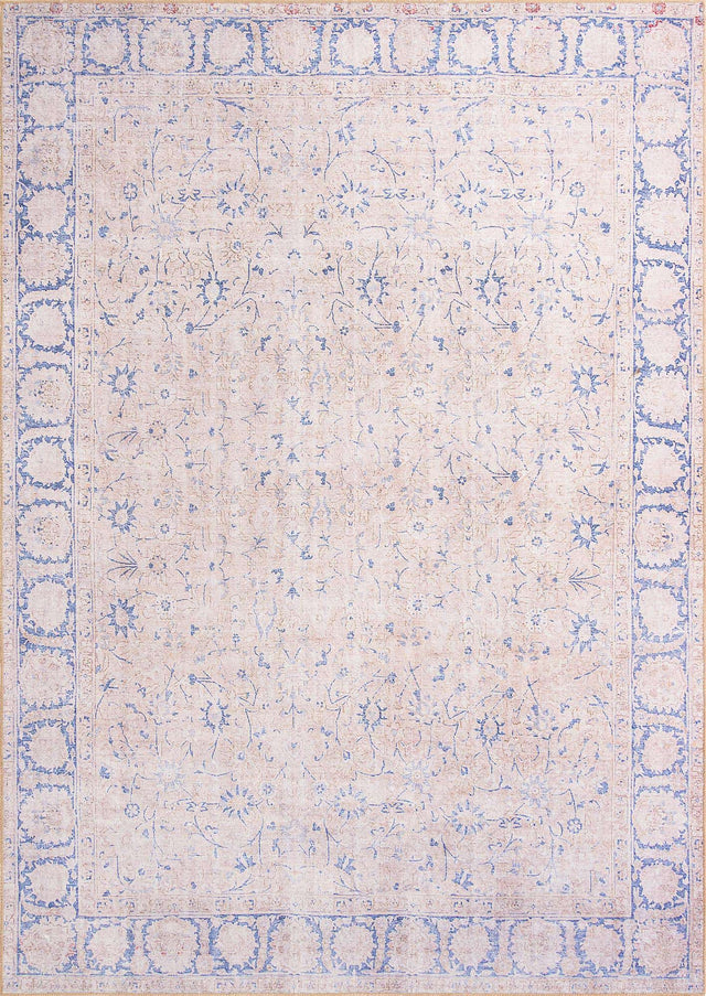 Washable Beige 7' 6 x 10' 6 Timeless Rectangle Area Rug Easy to Clean Stain Resistant & Durable Traditional Classic Vintage Design Carpet for Sale at Rug Engine