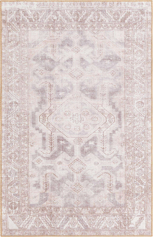 Washable Gray 3' 6 x 5' 6 Timeless Rectangle Area Rug Easy to Clean Stain Resistant & Durable Traditional Classic Vintage Design Carpet for Sale at Rug Engine
